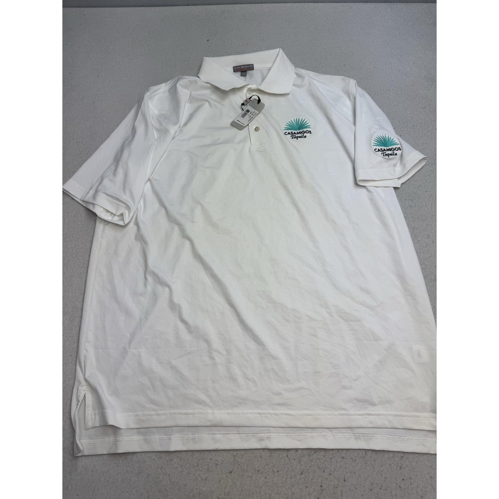 Peter Millar Polo Shirt Mens XL White Summer Comfort Golf Casamigos Tequila
